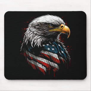 Patriottische Adelaar VS Amerikaanse Vlag 4 juli H Muismat