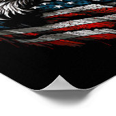 Patriottische Adelaar VS Amerikaanse Vlag 4 juli H Poster (Hoek)