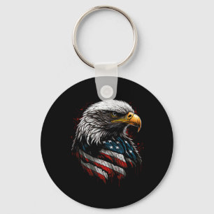 Patriottische Adelaar VS Amerikaanse Vlag 4 juli H Sleutelhanger
