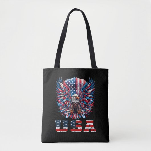 Patriottische Adelaar VS Vlag Tote Bag (Voorkant)
