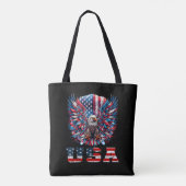 Patriottische Adelaar VS Vlag Tote Bag (Achterkant)