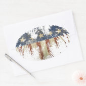 Patriottische adelaar, VS/VS, SAD-vlag Ovale Sticker (Envelop)