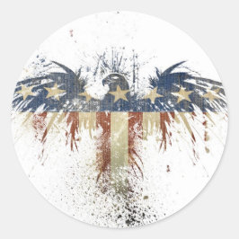 Patriottische adelaar, VS/VS, SAD-vlag Ronde Sticker