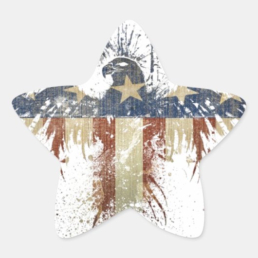Patriottische adelaar, VS/VS, SAD-vlag Ster Sticker (Voorkant)