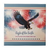 Patriottische Adelaar-Vuurwerk 1776–2026 Amerikaan Tegeltje (Voorkant)