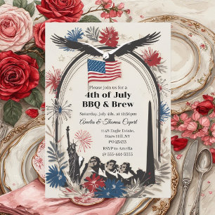 Patriottische Adelaar-Vuurwerk 4 juli BBQ & Brouw Kaart