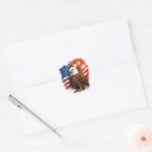 Patriottische Adelaar-Vuurwerk Ronde Sticker (Envelop)