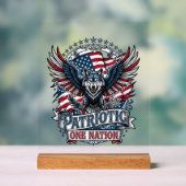 Patriottische Adelaar Wolf Hybride Dier Hybride Pa Acryl Bord (Neutraal)