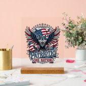 Patriottische Adelaar Wolf Hybride Dier Hybride Pa Acryl Bord (Huwelijk)