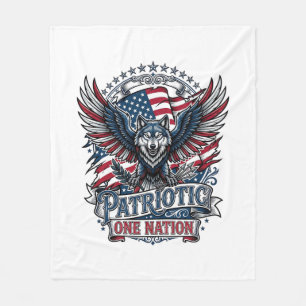 Patriottische Adelaar Wolf Hybride Dier Hybride Pa Fleece Deken