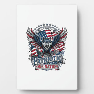 Patriottische Adelaar Wolf Hybride Dier Hybride Pa Fotoplaat