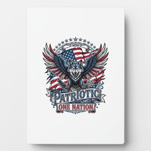 Patriottische Adelaar Wolf Hybride Dier Hybride Pa Fotoplaat (voorkant)