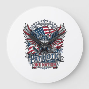 Patriottische Adelaar Wolf Hybride Dier Hybride Pa Grote Klok