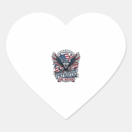 Patriottische Adelaar Wolf Hybride Dier Hybride Pa Hart Sticker (Voorkant)