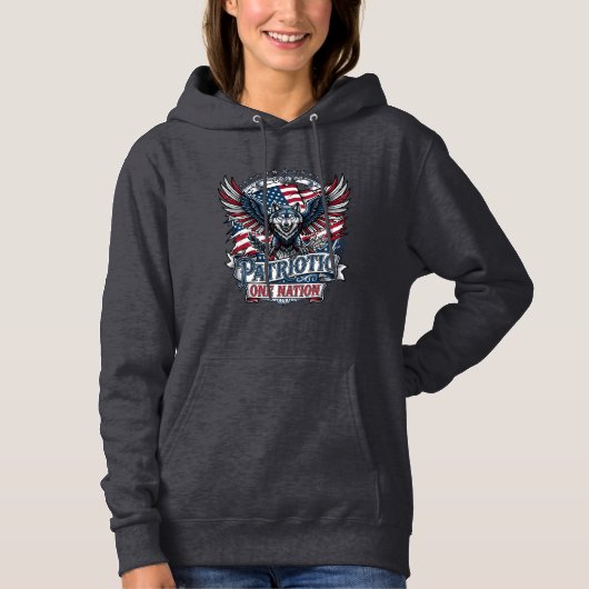 Patriottische Adelaar Wolf Hybride Dier Hybride Pa Hoodie (Voorkant)