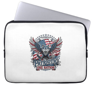 Patriottische Adelaar Wolf Hybride Dier Hybride Pa Laptop Sleeve