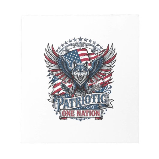 Patriottische Adelaar Wolf Hybride Dier Hybride Pa Notitieblok (Voorkant)