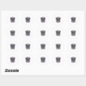 Patriottische Adelaar Wolf Hybride Dier Hybride Pa Ronde Sticker (Vel)