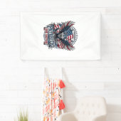 Patriottische Adelaar Wolf Hybride Dier Hybride Pa Spandoek (Insitu)