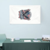 Patriottische Adelaar Wolf Hybride Dier Hybride Pa Spandoek (Beurs)