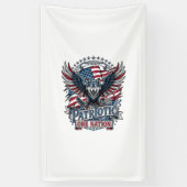 Patriottische Adelaar Wolf Hybride Dier Hybride Pa Spandoek (Verticaal)