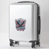 Patriottische Adelaar Wolf Hybride Dier Hybride Pa Sticker (Koffer)