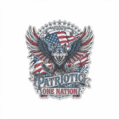 Patriottische Adelaar Wolf Hybride Dier Hybride Pa Sticker (Voorkant)
