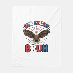 Patriottische Adelaar Zes Zeven Bruh Vector Design Fleece Deken