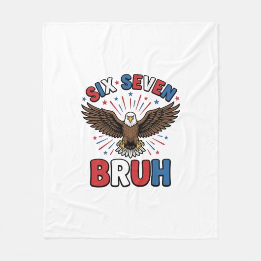 Patriottische Adelaar Zes Zeven Bruh Vector Design Fleece Deken (Voorkant)