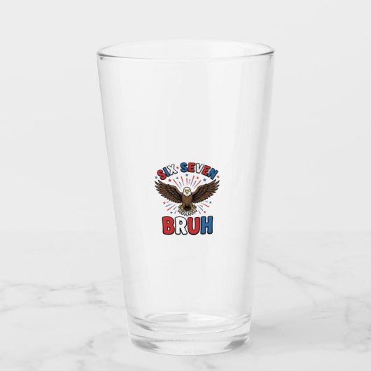 Patriottische Adelaar Zes Zeven Bruh Vector Design Glas (Voorkant)