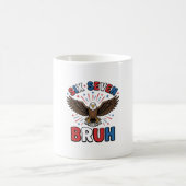 Patriottische Adelaar Zes Zeven Bruh Vector Design Koffiemok (Center)