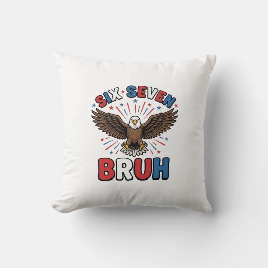 Patriottische Adelaar Zes Zeven Bruh Vector Design Kussen (Voorkant)