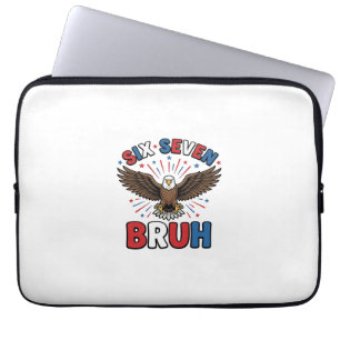 Patriottische Adelaar Zes Zeven Bruh Vector Design Laptop Sleeve