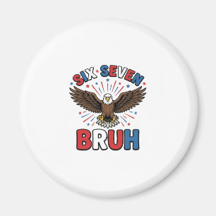 Patriottische Adelaar Zes Zeven Bruh Vector Design Magneet