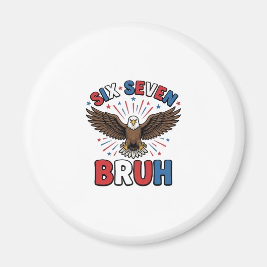 Patriottische Adelaar Zes Zeven Bruh Vector Design Magneet (Voorkant)
