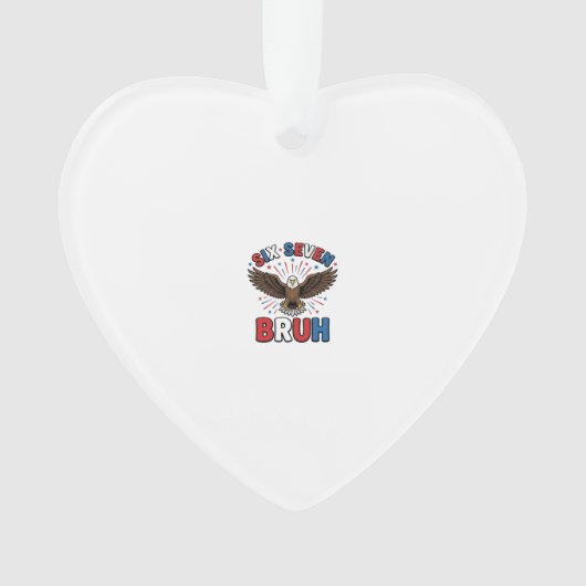 Patriottische Adelaar Zes Zeven Bruh Vector Design Ornament (voorkant)