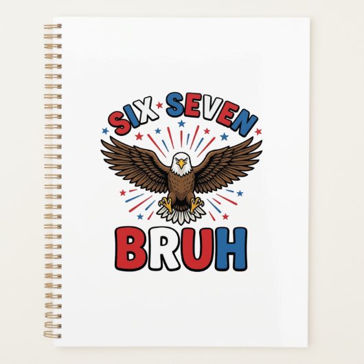 Patriottische Adelaar Zes Zeven Bruh Vector Design Planner (Voorkant)