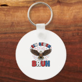 Patriottische Adelaar Zes Zeven Bruh Vector Design Sleutelhanger (Voorkant)