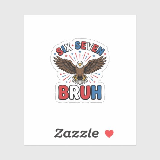 Patriottische Adelaar Zes Zeven Bruh Vector Design Sticker (Vel)