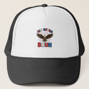 Patriottische Adelaar Zes Zeven Bruh Vector Design Trucker Pet