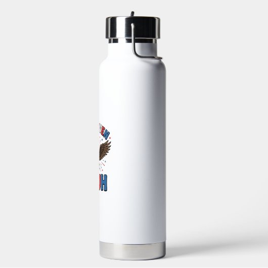 Patriottische Adelaar Zes Zeven Bruh Vector Design Waterfles (Links)