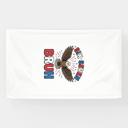 Patriottische Adelaar Zes Zeven Bruh Vector Ontwer Spandoek (Horizontaal)