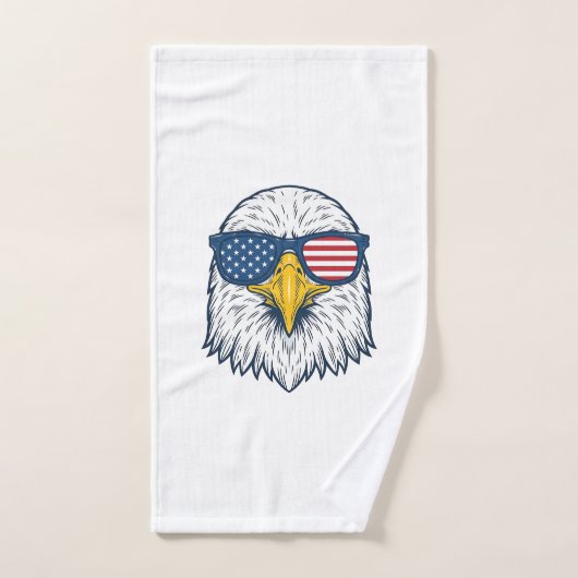 Patriottische Adelaar Zonnebril Vintage Vector Des Handdoek (Handdoek)