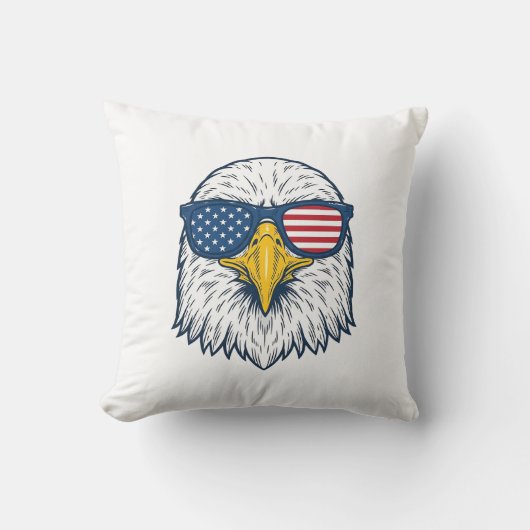 Patriottische Adelaar Zonnebril Vintage Vector Des Kussen (Voorkant)