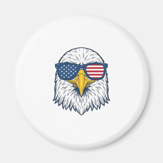 Patriottische Adelaar Zonnebril Vintage Vector Des Magneet (Voorkant)