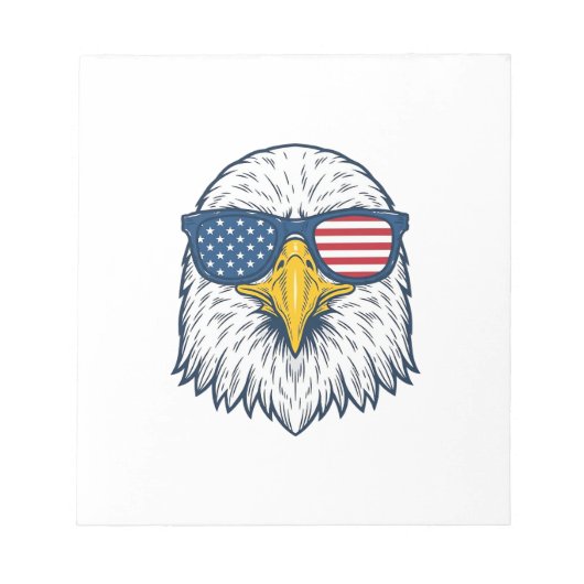 Patriottische Adelaar Zonnebril Vintage Vector Des Notitieblok (Voorkant)