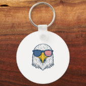 Patriottische Adelaar Zonnebril Vintage Vector Des Sleutelhanger (Voorkant)
