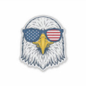Patriottische Adelaar Zonnebril Vintage Vector Des Sticker (Voorkant)