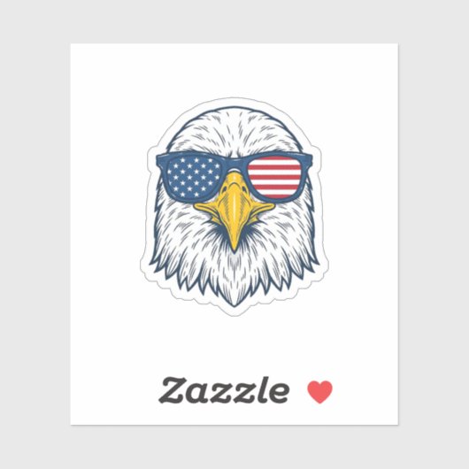 Patriottische Adelaar Zonnebril Vintage Vector Des Sticker (Vel)