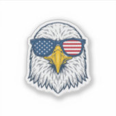 Patriottische Adelaar Zonnebril Vintage Vector Des Sticker (Voorkant)